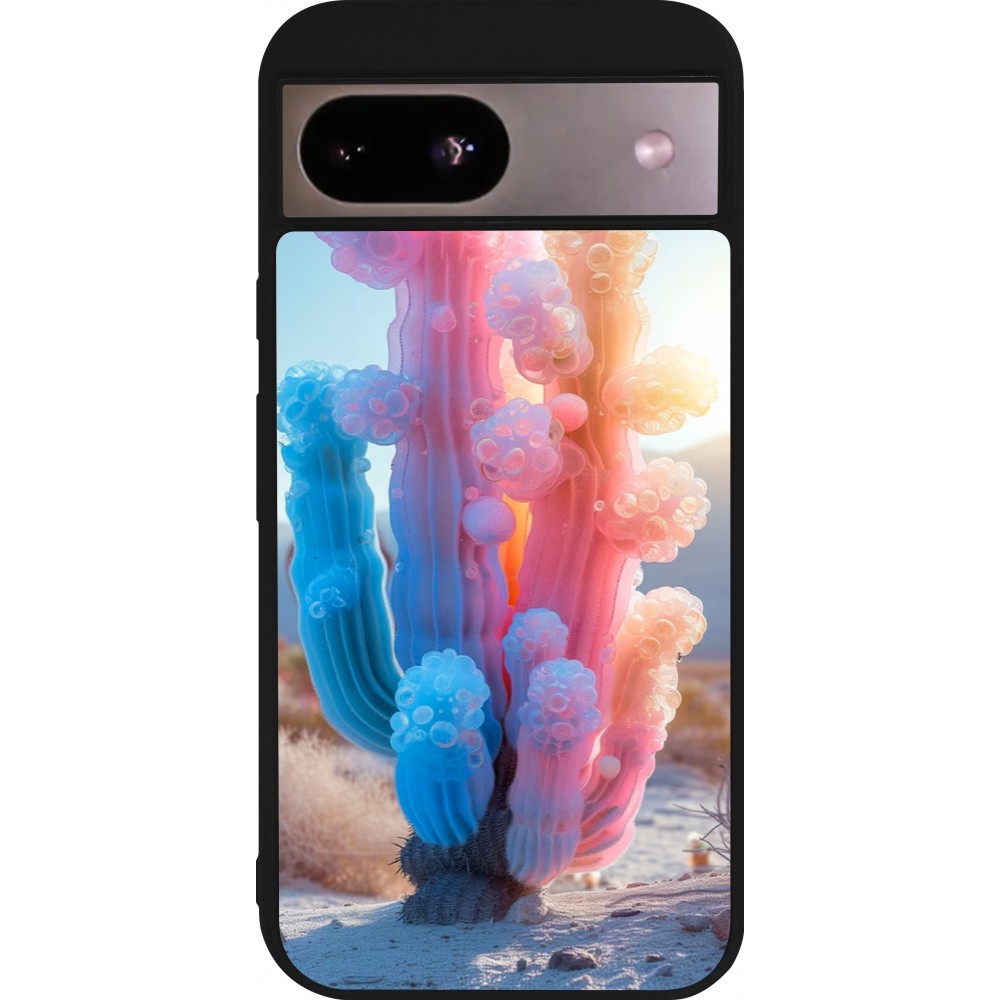 Coque Google Pixel 8a - Silicone rigide noir Artificial vegetation 2025