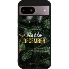 Coque Google Pixel 8a - Silicone rigide noir Winter 25 Winter hello december