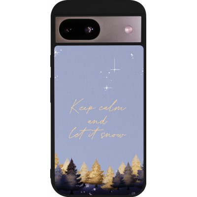 Coque Google Pixel 8a - Silicone rigide noir Winter 25 Winter illustration of trees