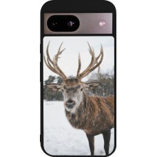 Coque Google Pixel 8a - Silicone rigide noir Winter 25 Winter reindeer