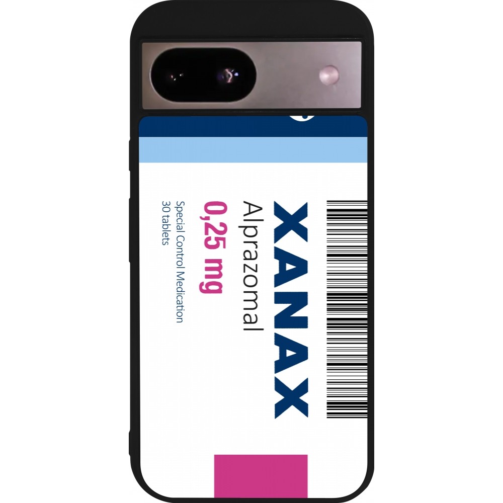 Google Pixel 8a Case Hülle - Silikon schwarz Xanax Alprazolam 2025