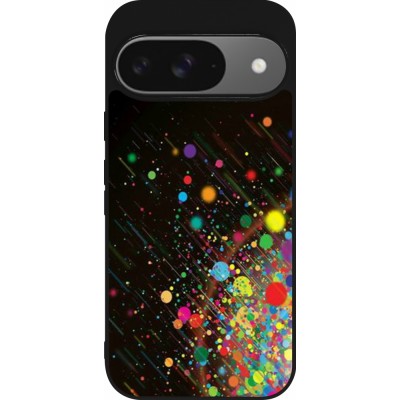 Google Pixel 9 / Pixel 9 Pro Case Hülle - Silikon schwarz Abstract Bubble Lines