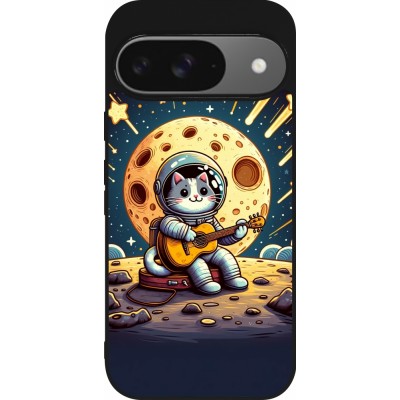 Coque Google Pixel 9 / Pixel 9 Pro - Silicone rigide noir AstroCat RockLune