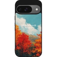 Coque Google Pixel 9 / Pixel 9 Pro - Silicone rigide noir Autumn 25 Fall in love