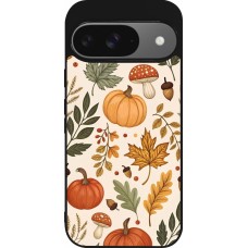 Coque Google Pixel 9 / Pixel 9 Pro - Silicone rigide noir Autumn 25 Autumn pattern
