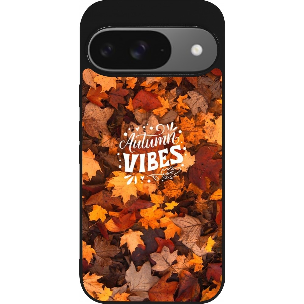 Coque Google Pixel 9 / Pixel 9 Pro - Silicone rigide noir Autumn 25 Autumn vibes