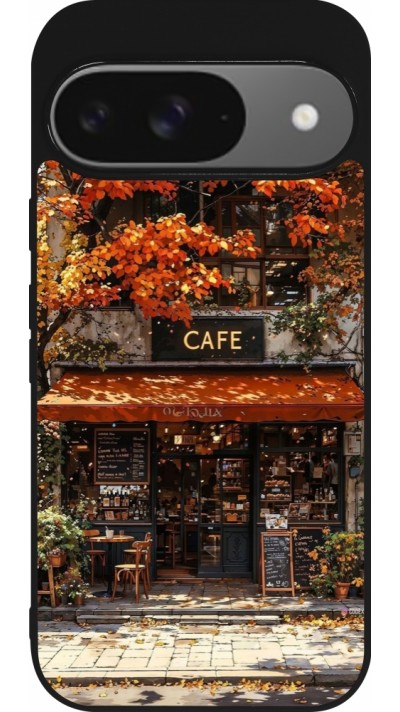Coque Google Pixel 9 / Pixel 9 Pro - Silicone rigide noir Autumn 25 Coffee shop