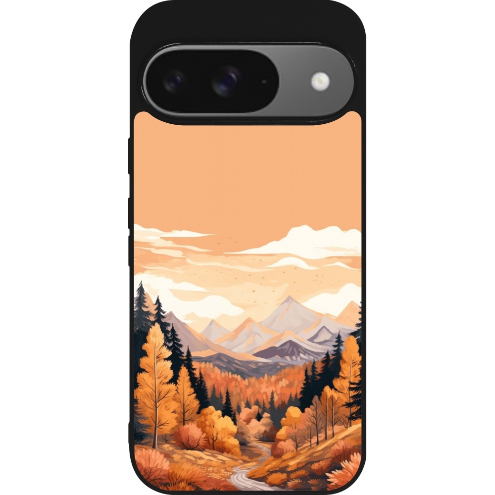 Coque Google Pixel 9 / Pixel 9 Pro - Silicone rigide noir Autumn 25 Mountains
