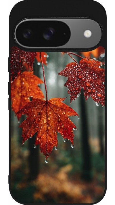 Coque Google Pixel 9 / Pixel 9 Pro - Silicone rigide noir Autumn 25 Rain
