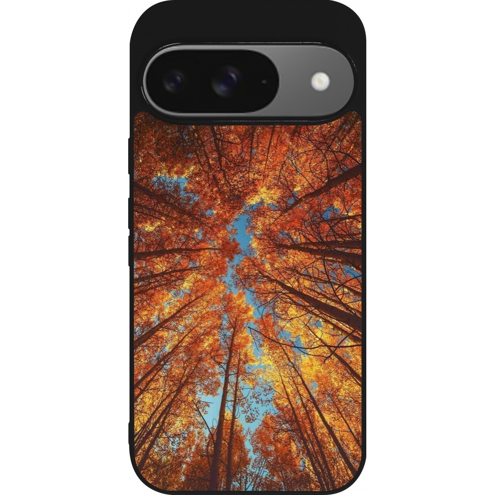 Coque Google Pixel 9 / Pixel 9 Pro - Silicone rigide noir Autumn 25 Trees