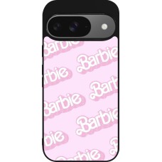 Google Pixel 9 / Pixel 9 Pro Case Hülle - Silikon schwarz Barbie light pink pattern