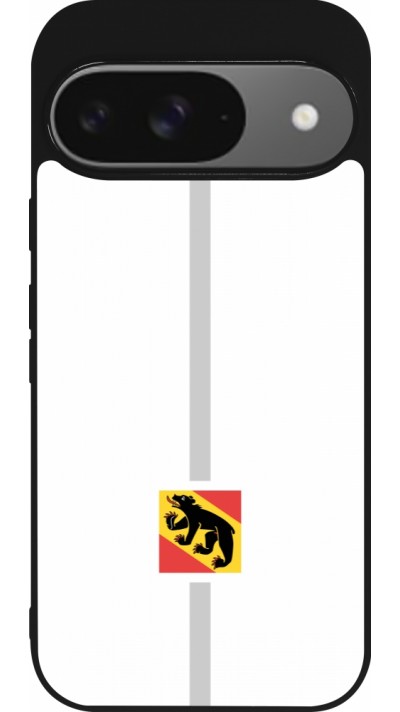 Google Pixel 9 / Pixel 9 Pro Case Hülle - Silikon schwarz Kanton BE weiss