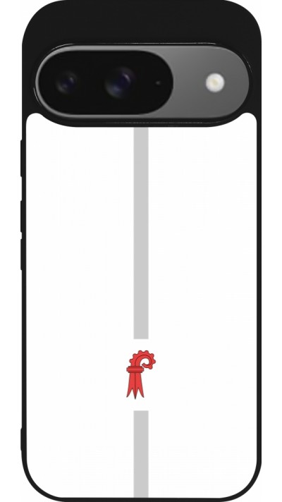 Google Pixel 9 / Pixel 9 Pro Case Hülle - Silikon schwarz Kanton BL weiss