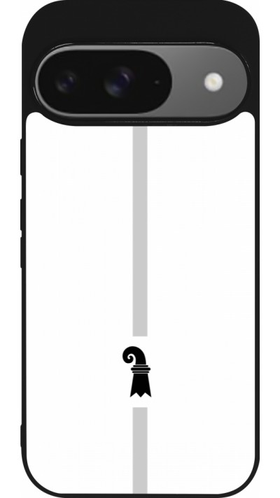 Google Pixel 9 / Pixel 9 Pro Case Hülle - Silikon schwarz Kanton BS weiss