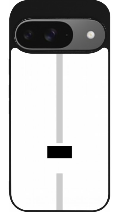 Google Pixel 9 / Pixel 9 Pro Case Hülle - Silikon schwarz Kanton FR weiss