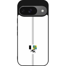 Google Pixel 9 / Pixel 9 Pro Case Hülle - Silikon schwarz Kanton GR weiss