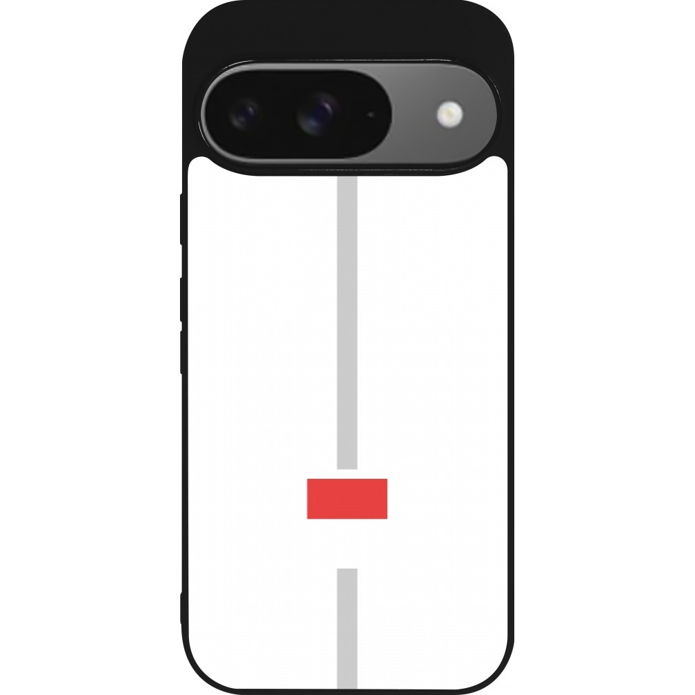 Google Pixel 9 / Pixel 9 Pro Case Hülle - Silikon schwarz Kanton SO weiss