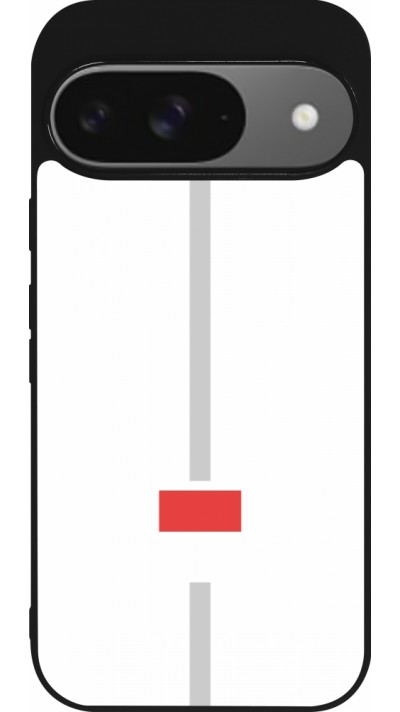 Google Pixel 9 / Pixel 9 Pro Case Hülle - Silikon schwarz Kanton SO weiss