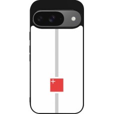 Coque Google Pixel 9 / Pixel 9 Pro - Silicone rigide noir Canton SZ blanc