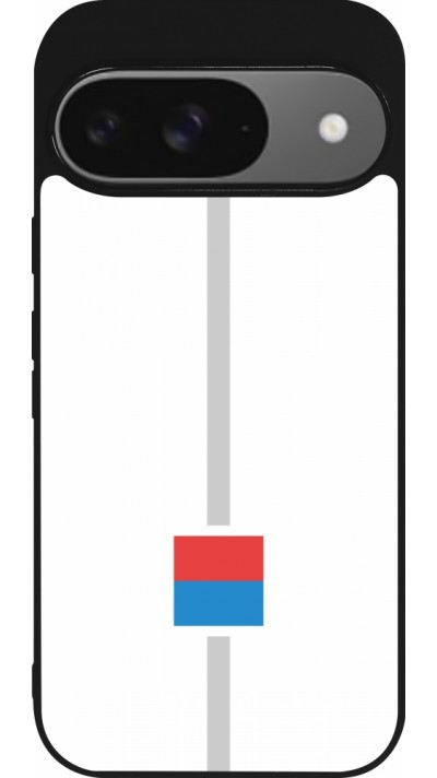 Google Pixel 9 / Pixel 9 Pro Case Hülle - Silikon schwarz Kanton TI weiss