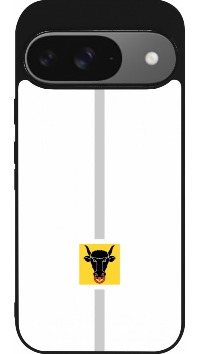 Google Pixel 9 / Pixel 9 Pro Case Hülle - Silikon schwarz Kanton UR weiss