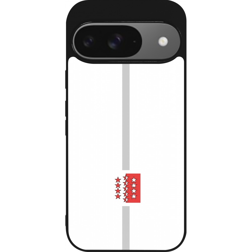 Google Pixel 9 / Pixel 9 Pro Case Hülle - Silikon schwarz Kanton VS weiss