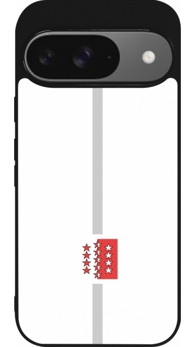 Google Pixel 9 / Pixel 9 Pro Case Hülle - Silikon schwarz Kanton VS weiss