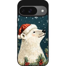 Coque Google Pixel 9 / Pixel 9 Pro - Silicone rigide noir Christmas 25 Bear