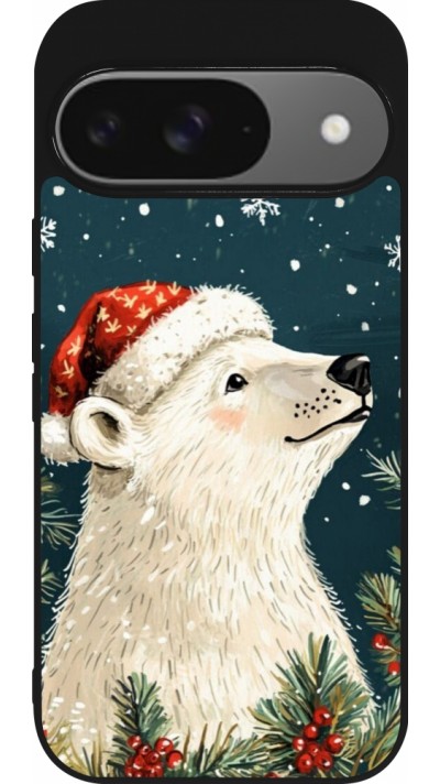 Coque Google Pixel 9 / Pixel 9 Pro - Silicone rigide noir Christmas 25 Bear