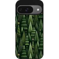 Google Pixel 9 / Pixel 9 Pro Case Hülle - Silikon schwarz Christmas 25 Pattern Xmas Tree