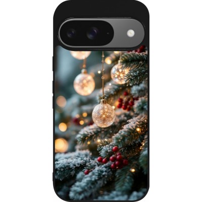 Coque Google Pixel 9 / Pixel 9 Pro - Silicone rigide noir Christmas 25 Xmas Decorated Tree