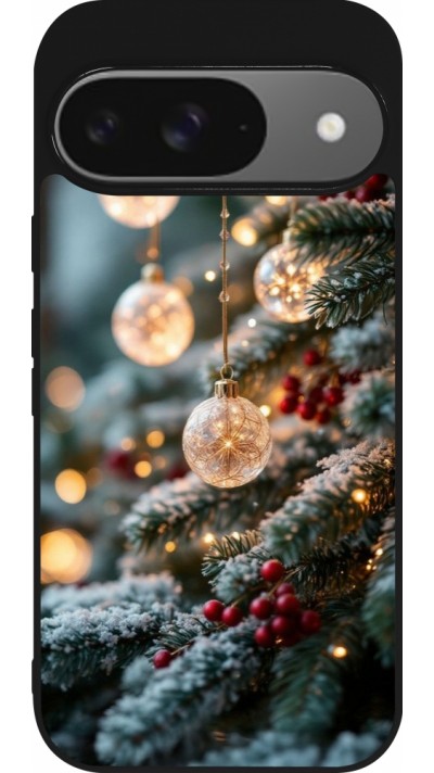 Coque Google Pixel 9 / Pixel 9 Pro - Silicone rigide noir Christmas 25 Xmas Decorated Tree