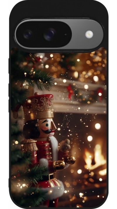Coque Google Pixel 9 / Pixel 9 Pro - Silicone rigide noir Christmas 25 Xmas Nutcracker