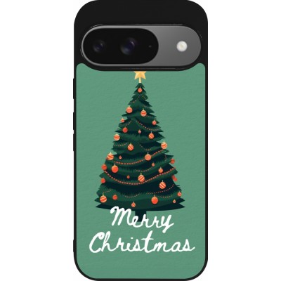 Coque Google Pixel 9 / Pixel 9 Pro - Silicone rigide noir Christmas 25 Xmas Tree