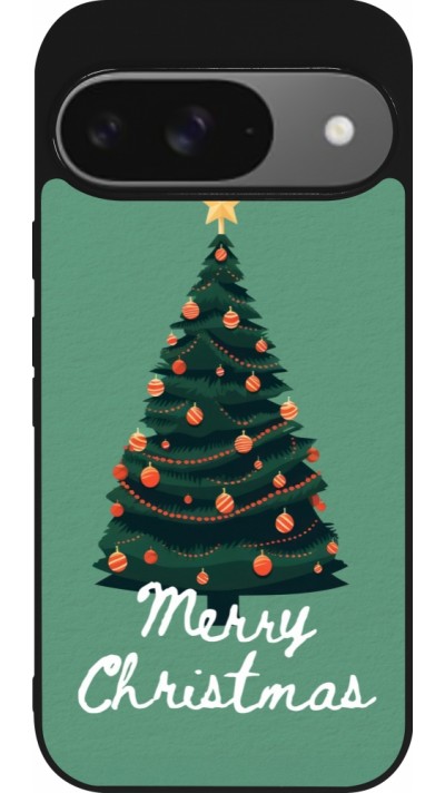 Coque Google Pixel 9 / Pixel 9 Pro - Silicone rigide noir Christmas 25 Xmas Tree