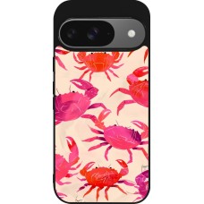 Google Pixel 9 / Pixel 9 Pro Case Hülle - Silikon schwarz Crabs Paint