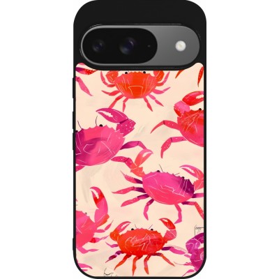 Google Pixel 9 / Pixel 9 Pro Case Hülle - Silikon schwarz Crabs Paint