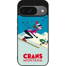 Google Pixel 9 / Pixel 9 Pro Case Hülle - Silikon schwarz Crans-Montana Ski Downhill