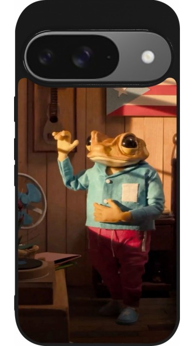 Coque Google Pixel 9 / Pixel 9 Pro - Silicone rigide noir Dancing frog DTMF