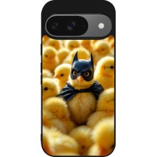 Coque Google Pixel 9 / Pixel 9 Pro - Silicone rigide noir Easter 2026 Chicken Batman
