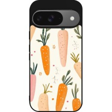 Coque Google Pixel 9 / Pixel 9 Pro - Silicone rigide noir Easter 2026 Illustration carrots
