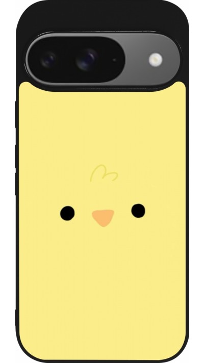 Coque Google Pixel 9 / Pixel 9 Pro - Silicone rigide noir Easter 2026 Little chicken