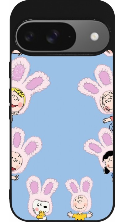 Coque Google Pixel 9 / Pixel 9 Pro - Silicone rigide noir Easter 2026 Snoopy