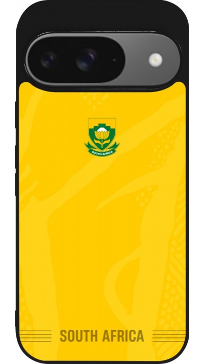 Coque Google Pixel 9 / Pixel 9 Pro - Silicone rigide noir Maillot de football Afrique du Sud 2026 personnalisable