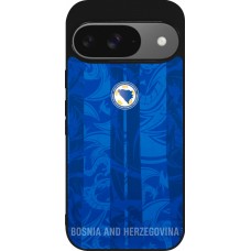 Coque Google Pixel 9 / Pixel 9 Pro - Silicone rigide noir Maillot de football Bosnie-Herzégovine 2026 personnalisable