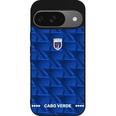 Coque Google Pixel 9 / Pixel 9 Pro - Silicone rigide noir Maillot de football Cap-Vert 2026 personnalisable
