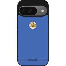Coque Google Pixel 9 / Pixel 9 Pro - Silicone rigide noir Maillot de football Curaçao 2026 personnalisable