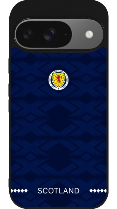Coque Google Pixel 9 / Pixel 9 Pro - Silicone rigide noir Maillot de football Ecosse 2026 personnalisable