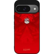Coque Google Pixel 9 / Pixel 9 Pro - Silicone rigide noir Maillot de football Égypte 2026 personnalisable
