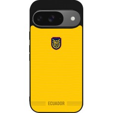 Coque Google Pixel 9 / Pixel 9 Pro - Silicone rigide noir Maillot de football Équateur 2026 personnalisable